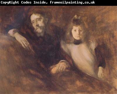 Eugene Carriere Alphonse Daudet and His Daughter (mk06)
